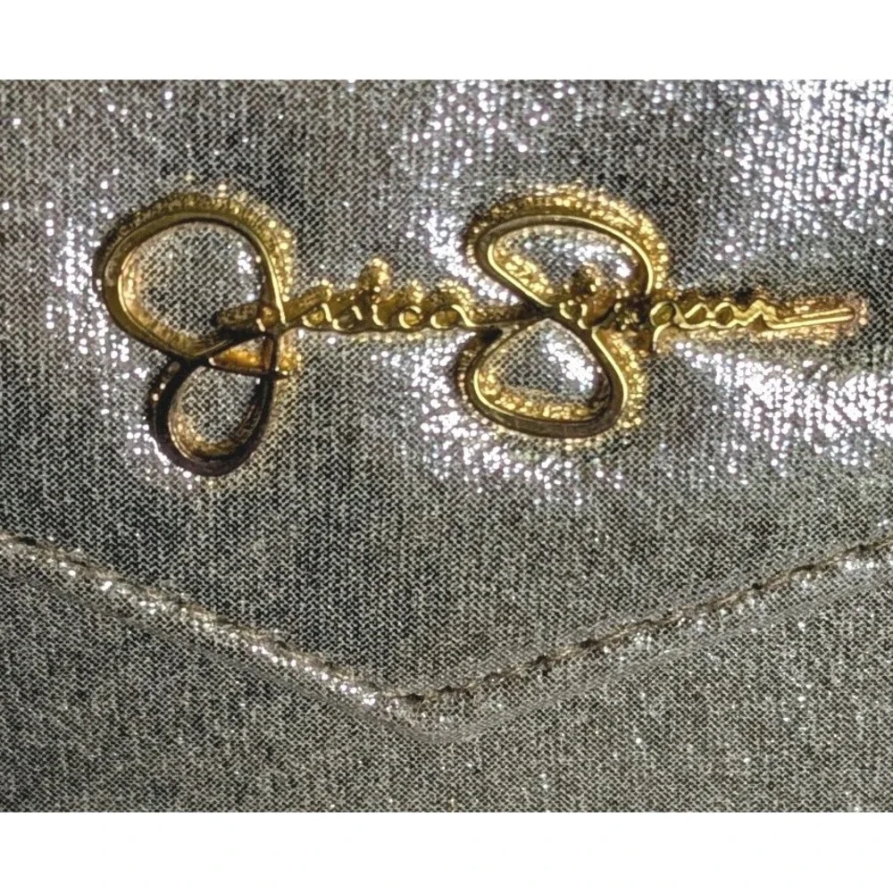 Envelope Clutch Gold Wristlet Jessica Simpson Pocketbook Walket Shimmery Y2K Bag